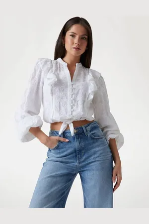 Guess Blusa Allaccio Frontale Ricami