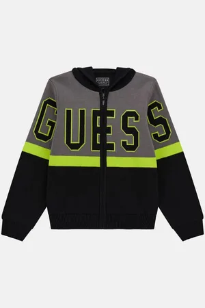 Guess Maglione Con Logo E Cerniera A Tutta Lunghezza