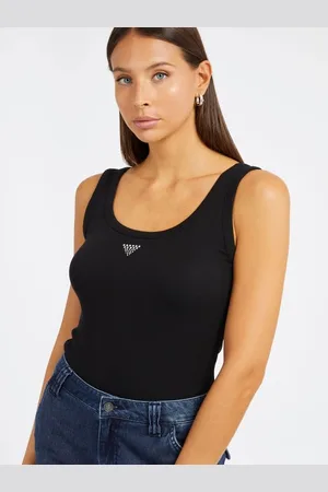 Guess Canotta Logo Triangolo In Strass