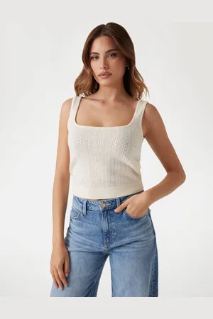 Guess Canotta Cropped Maglia Traforata