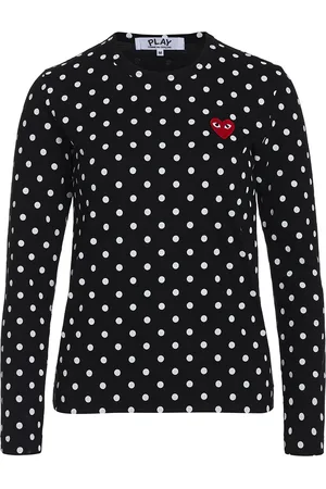 Comme des Garçons T-shirt Comme Des Garçons Play nera con pois bianchi