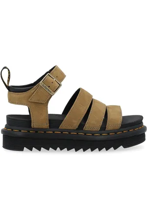 Dr. Martens Sandalo Dr Martens Blaire in pelle nabuk verde oliva