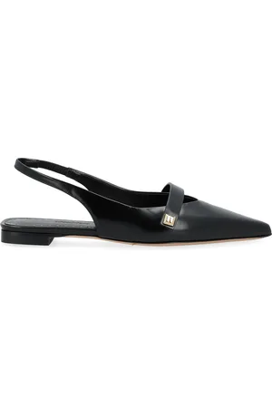 Max Mara Sandalo flat in pelle nera