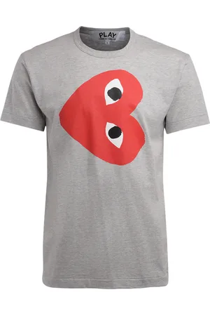 Comme des Garçons T-Shirt Comme Des Garçons PLAY da uomo grigia con cuore rosso orizzontale