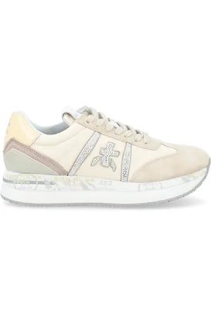 Premiata Sneaker Conny 6671 in camoscio e tessuto beige