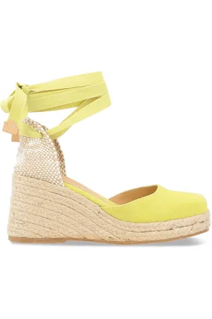 Castaner Espadrillas Castañer Tina in tessuto color verde lime