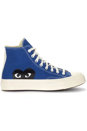 Comme des Garçons Sneaker alta Comme des Garçons Play x Converse in canvas bluette con cuore nero