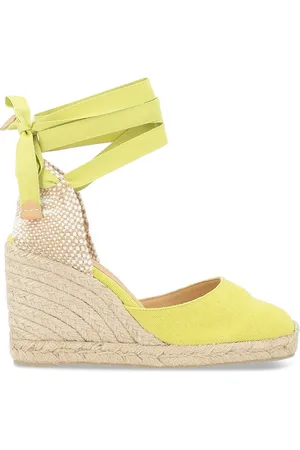 Castaner Espadrillas Castañer Carina in tessuto color verde lime