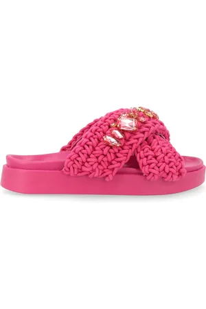 INUIKII Sandalo in tessuto crochet fucsia
