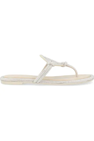 Tory Burch Sandalo Miller Soft grigia con strass
