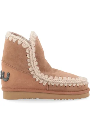 Mou Stivaletto Eskimo 18 cipria con logo glitterato