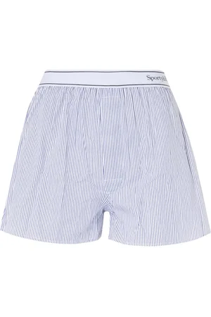 Sporty & Rich Boxer Shorts a righe bianche e