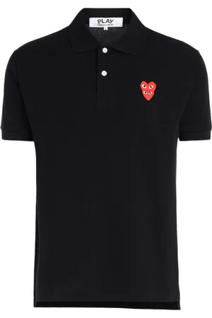 Comme des Garçons Polo Comme Des Garcons Play nera con cuori sovrapposti