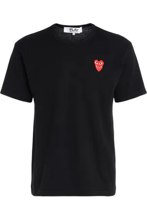 Comme des Garçons T-Shirt Comme Des Garçons PLAY nera con cuori sovrapposti