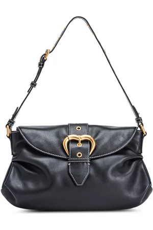 Pinko Borsa a spalla Jolene in pelle nera con fibbia a cuore