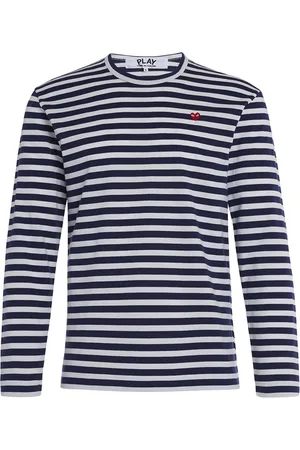 Comme des Garçons T-Shirt a maniche lunghe Comme de Garçons Play a righe bianche e