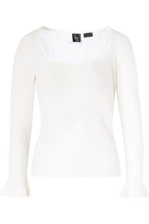 Pinko Maglia Munchkin in seta e alpaca bianca