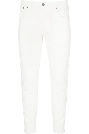 Dondup Pantalone Brighton in velluto colore bianco