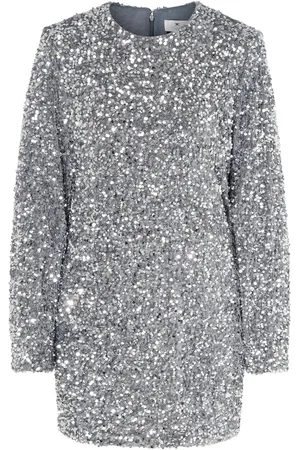 Elisabetta Franchi Miniabito con pailettes color acciaio