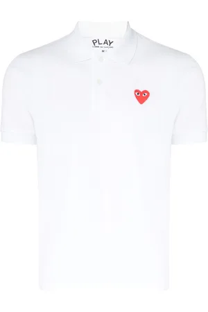 Comme des Garçons Polo Comme des Garçons Play bianca con cuore rosso