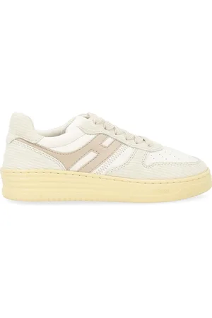 Hogan Sneakers H630 in suede e pelle colore avorio