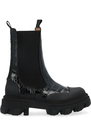 Ganni Stivale Chelsea in pelle vegana effetto croco