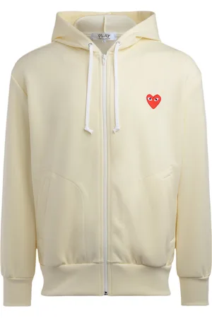Comme des Garçons Felpa Comme Des Garçons PLAY da uomo color avorio con cuore rosso