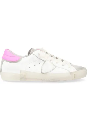 Philippe model Sneaker Paris X in pelle bianca e rosa fluorescente