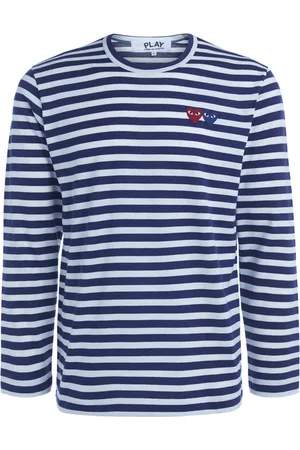 Comme des Garçons T-Shirt a manica lunga Comme Des Garçons Play a righe con doppio cuore