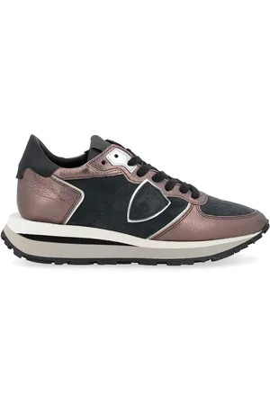 Philippe model Sneaker Tropez Haute in pelle laminata marrone e suede neroede