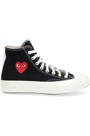 Comme des Garçons Sneaker alta Comme des Garçons Play x Converse nere con cuore rosso piccolo