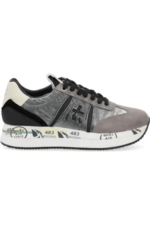 Premiata Sneaker Conny in tessuto e suede grigia