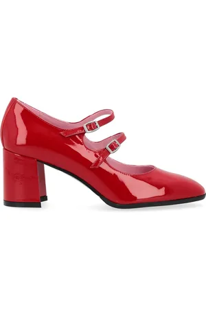 Carel Scarpa con tacco Alice in pelle verniciata rossa