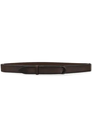 Orciani Cintura Nobuckle Chevrette in pelle color testa di moro