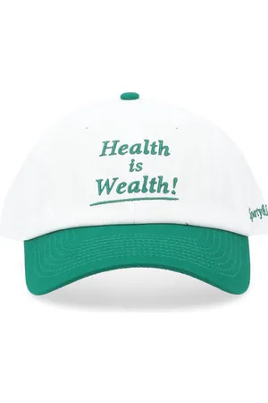 Sporty & Rich Cappellino Health Is Wealth in cotone verde e
