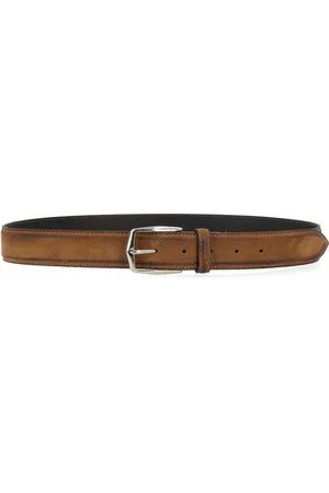 Dondup Cintura in camoscio cerato color testa di moro