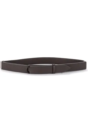Orciani Cintura No Buckle in pelle martellata color ebano