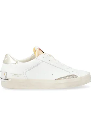 Crime london Sneaker Distressed Sheer Lilac in pelle bianca