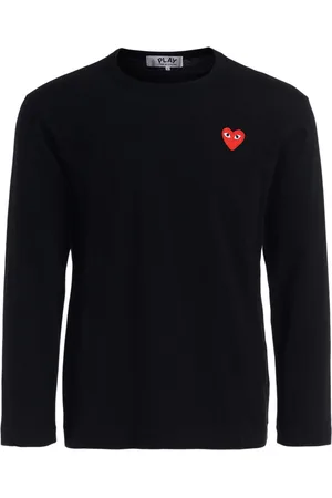 Comme des Garçons T-Shirt a manica lunga Comme Des Garçons Play nera con cuore rosso