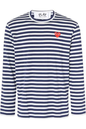 Comme des Garçons T-Shirt manica lunga Comme des Garçons Play a righe bianche e