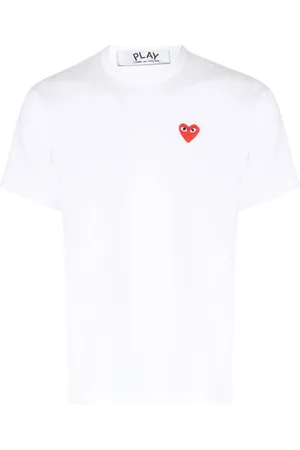 Comme des Garçons T-shirt Comme des Garçons Play bianca con logo rosso