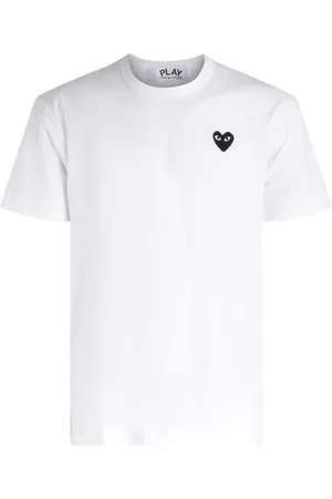 Comme des Garçons T-shirt Comme des Garçons Play bianca con patch a cuore nero