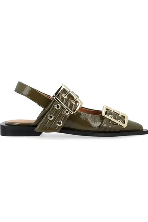 Ganni Ballerina Feminine Buckle in pelle vegana