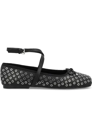 Michael Kors Ballerina Collette in pelle nera con occhielli