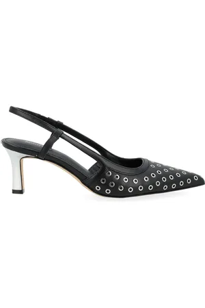 Michael Kors Slingback Alora in pelle nera con occhielli