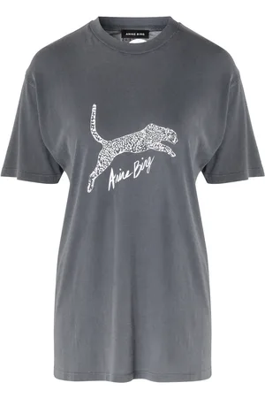 ANINE BING T-Shirt Walker nera con stampa