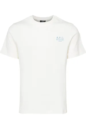 A.P.C. T-Shirt in cotone con logo azzurro