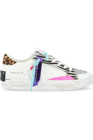 Crime london Sneaker Sk8 Deluxe Jungle Fever in pelle bianca