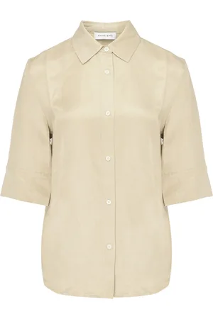 ANINE BING MARY SHIRT OATMEAL LINEN BLEND A-07-10803-OMA10