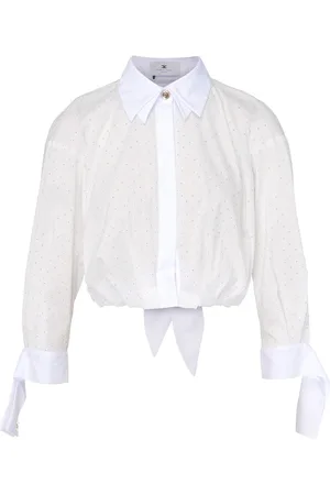 Elisabetta Franchi Camicia in cotone con strass